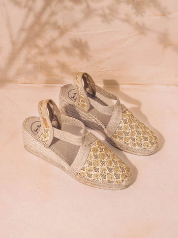alpargatas mujer - Alpargata vegana de mujer en tejido multicolor con cuña | TERRA-TT - Toni Pons