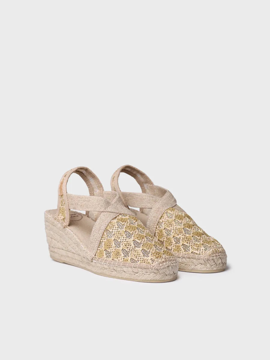 alpargatas mujer - Alpargata vegana de mujer en tejido multicolor con cuña | TERRA-TT - Toni Pons