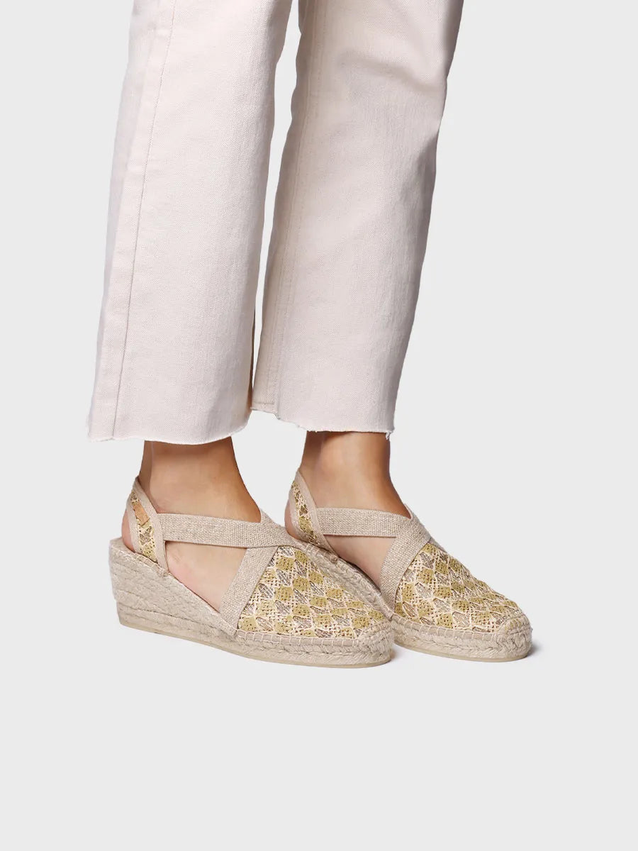 alpargatas mujer - Alpargata vegana de mujer en tejido multicolor con cuña | TERRA-TT - Toni Pons