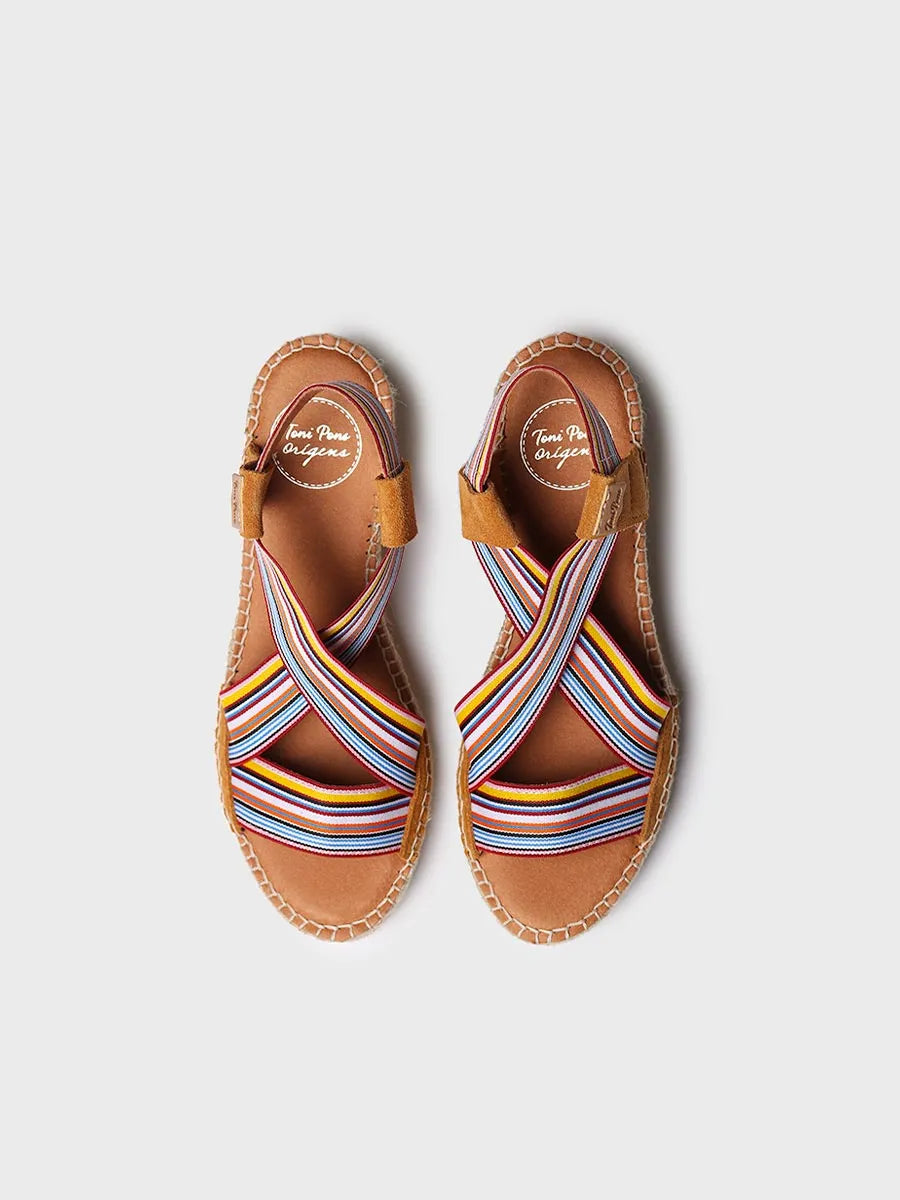 Espadrilles compensées pour femme avec bandes élastiques