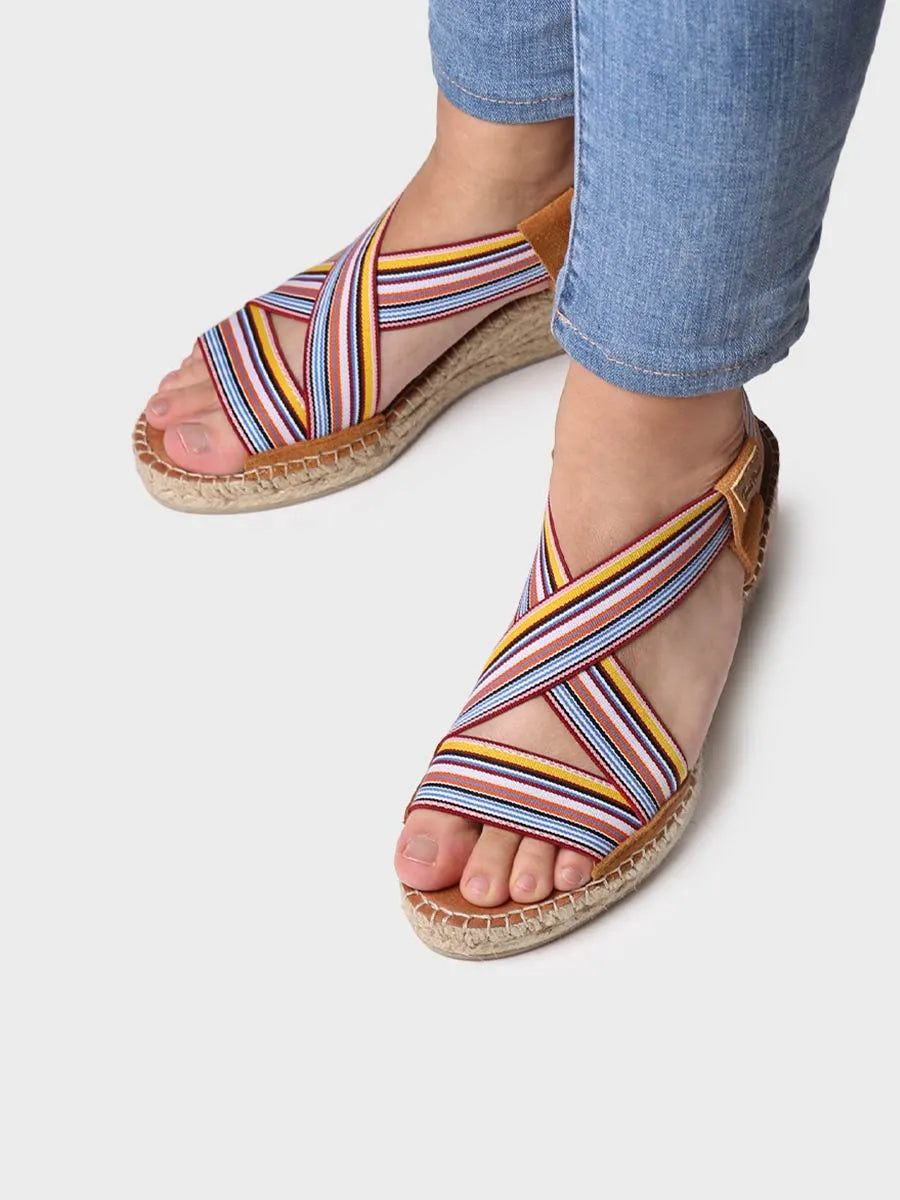 Espadrilles compensées pour femme avec bandes élastiques