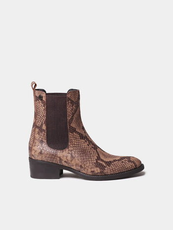 Botines mujer - Botines de mujer en piel efecto serpiente con elásticos | TORTOSA-PI - Toni Pons