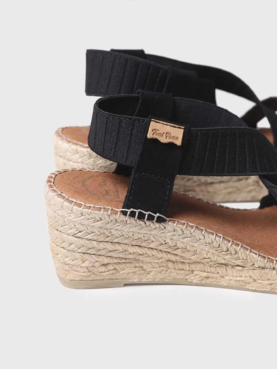 alpargatas mujer - Sandalia de cuña con tiras elásticas en color Crudo | TURA-TR  - Toni Pons