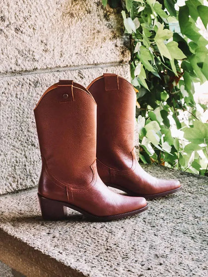 Botines mujer - Botines de mujer cowboy en piel con tacón | UBEDA - Toni Pons