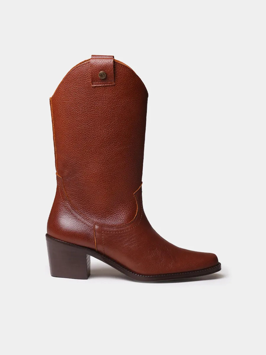 Botines mujer - Botines de mujer cowboy en piel con tacón | UBEDA - Toni Pons