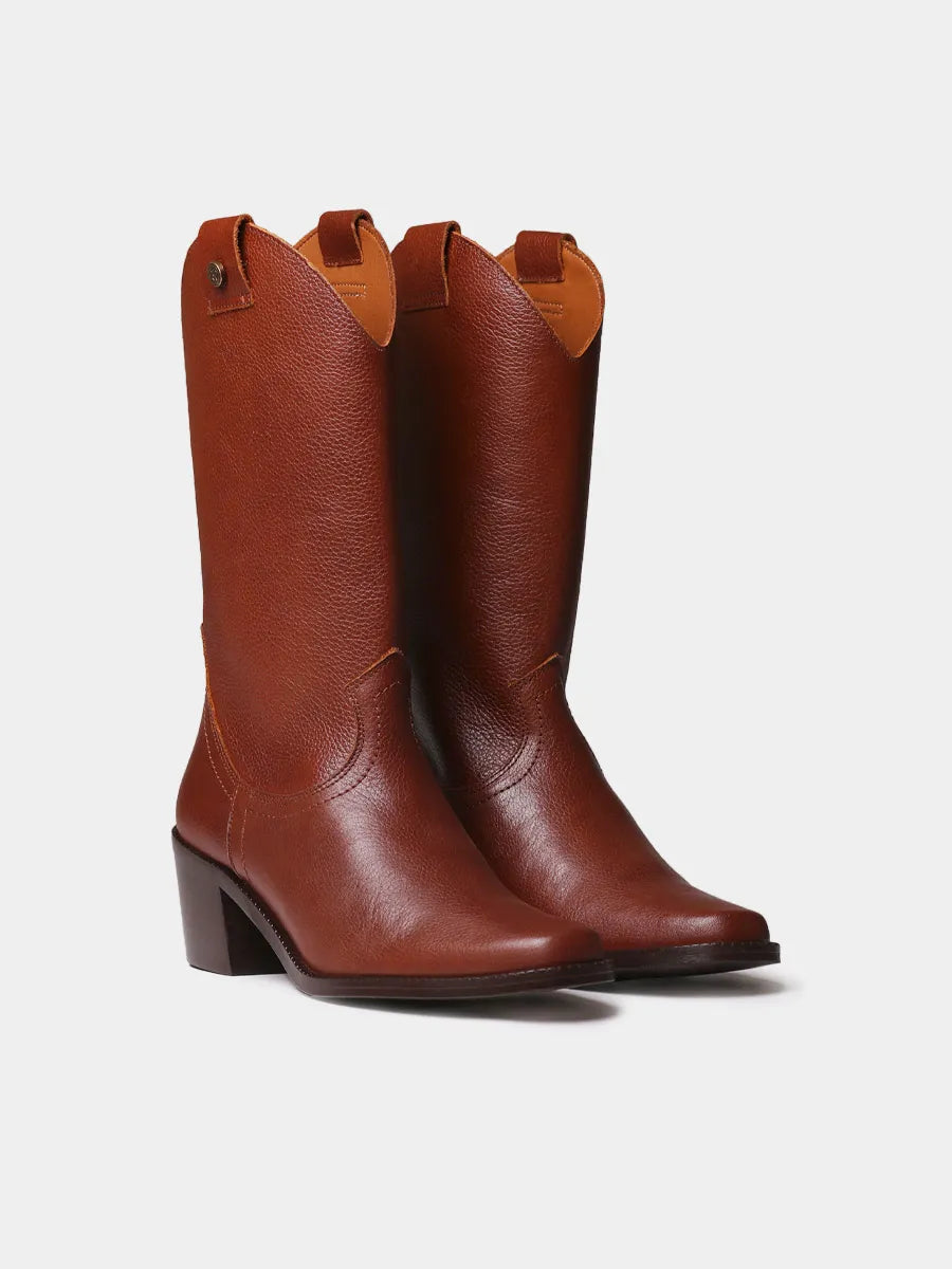 Botines mujer - Botines de mujer cowboy en piel con tacón | UBEDA - Toni Pons