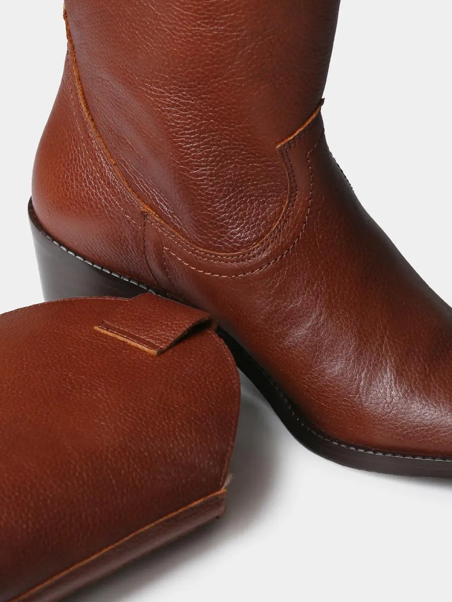 Botines mujer - Botines de mujer cowboy en piel con tacón | UBEDA - Toni Pons