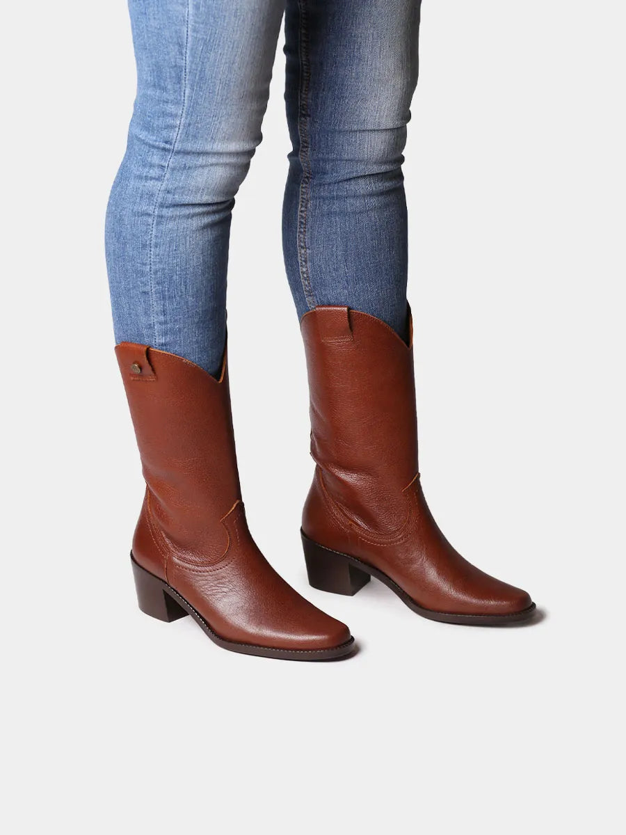 Botines mujer - Botines de mujer cowboy en piel con tacón | UBEDA - Toni Pons