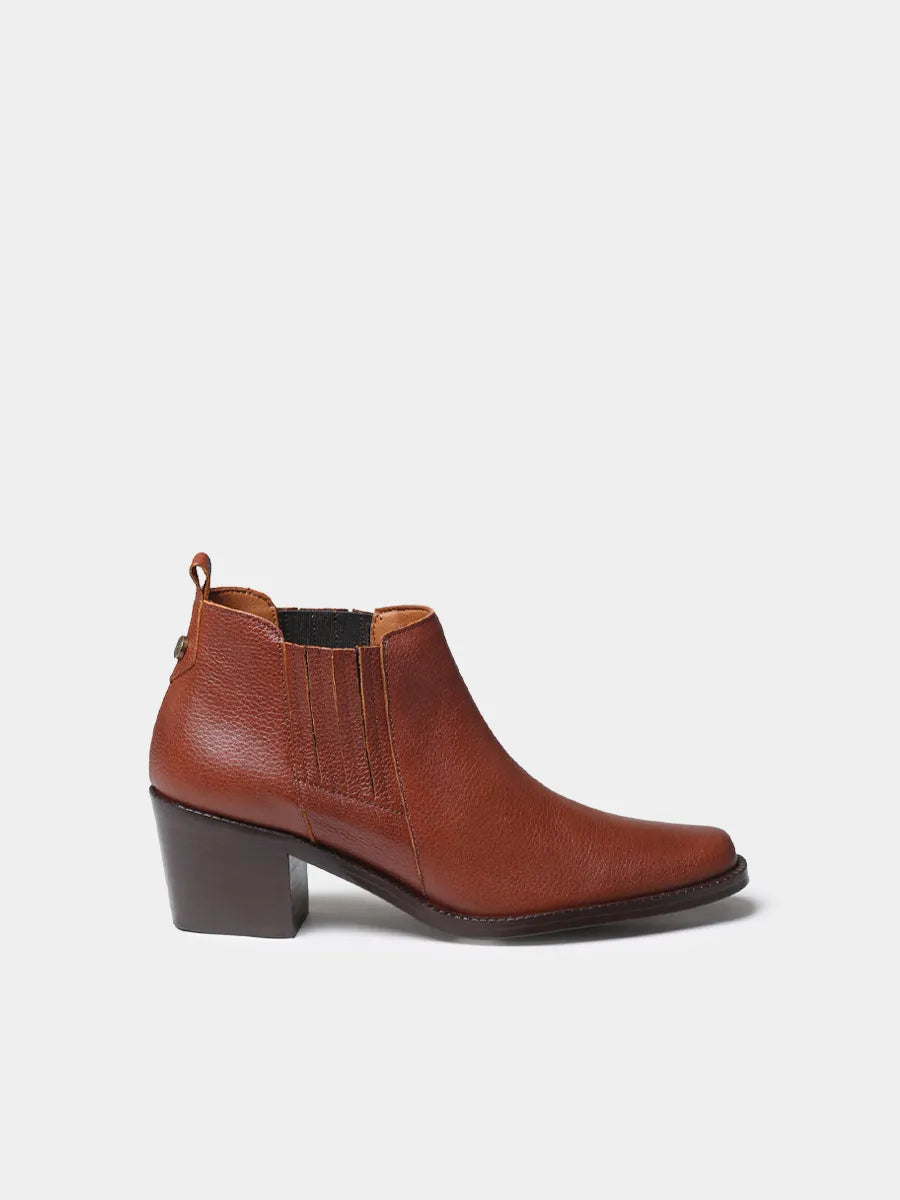 Botines mujer - Botín de mujer en piel con elásticos y tacón | UTIEL - Toni Pons