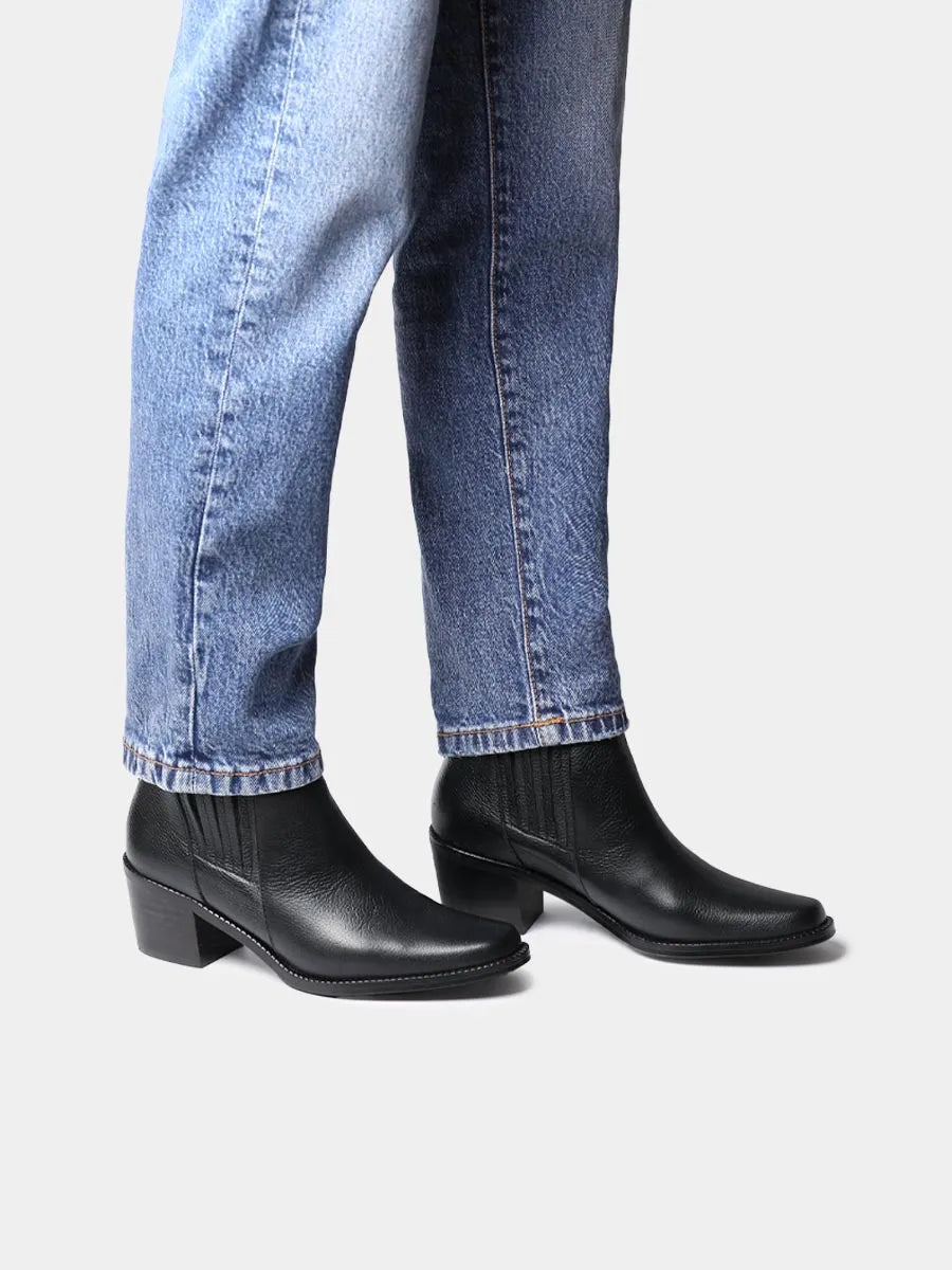 Botines mujer - Botín de mujer en piel con elásticos y tacón | UTIEL - Toni Pons
