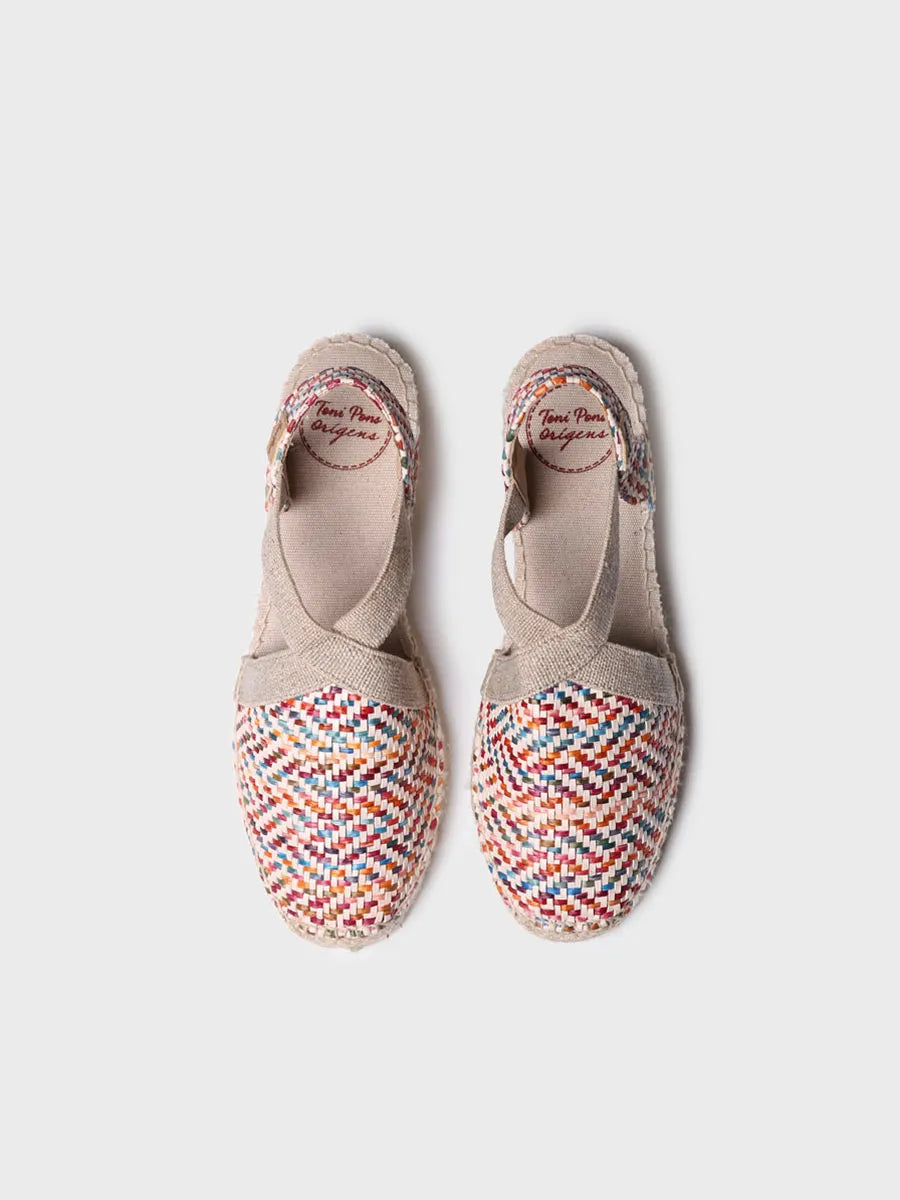 alpargatas mujer - Alpargata plana de mujer en rafia multicolor | VERA-MS - Toni Pons