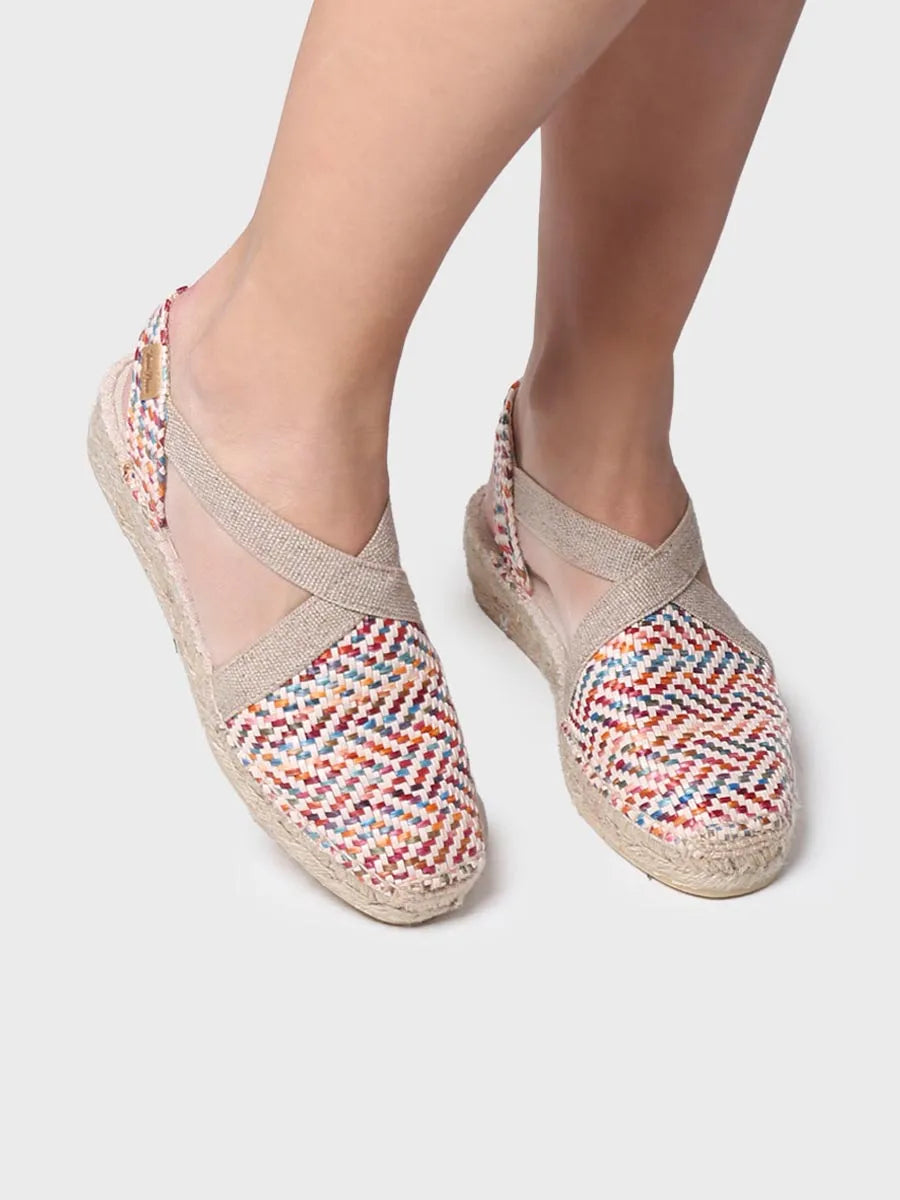 alpargatas mujer - Alpargata plana de mujer en rafia multicolor | VERA-MS - Toni Pons