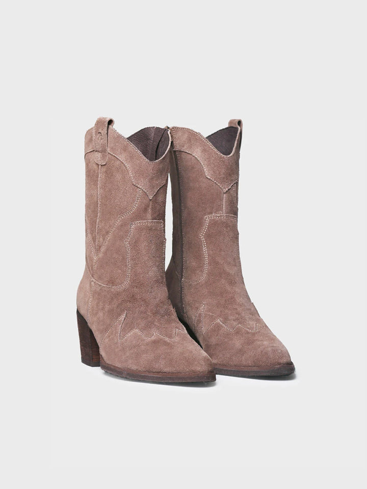 Botines mujer - Botín cowboy en serraje para mujer | VILLENA - Toni Pons
