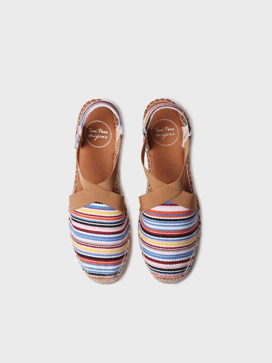 alpargatas mujer - Alpargata vegana de mujer en algodón a rayas con cuña | VINAROS  - Toni Pons