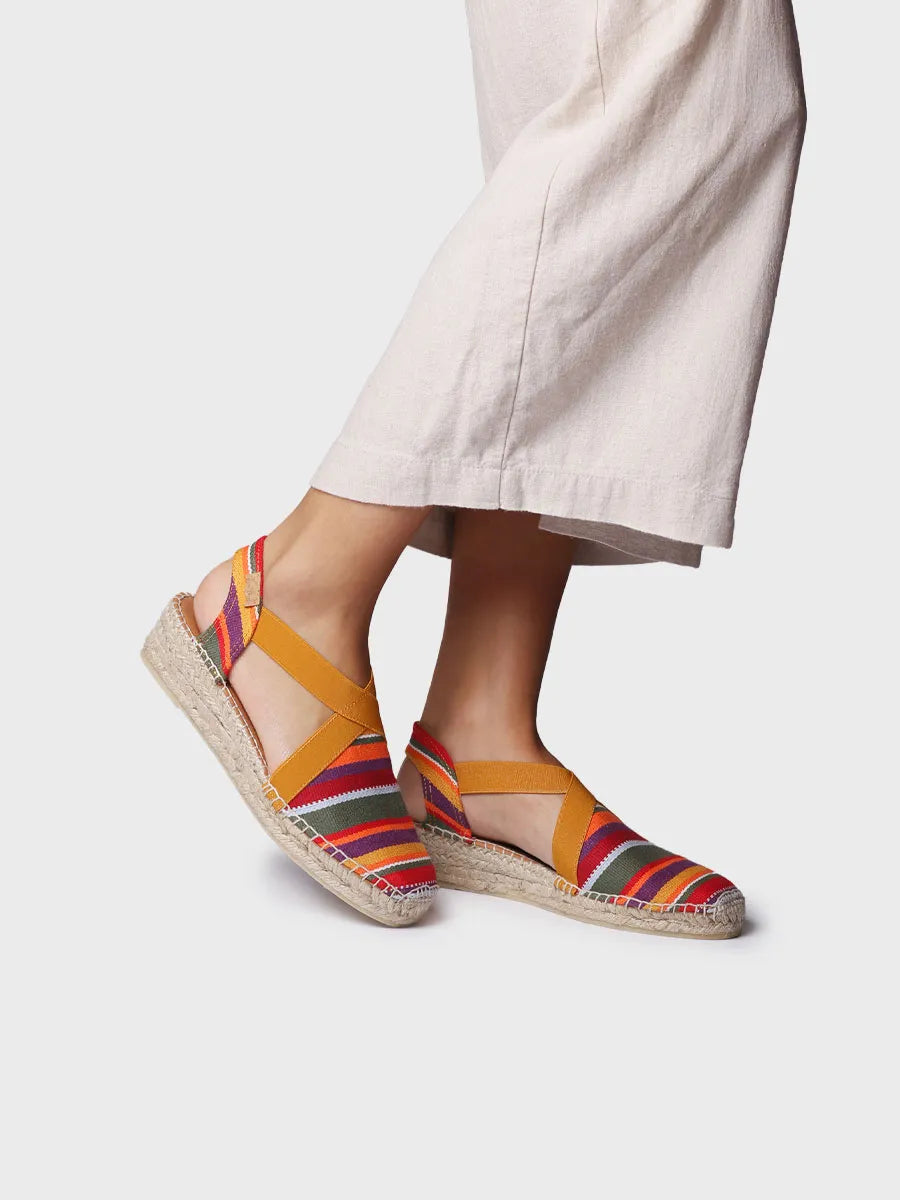 - Alpargata vegana de mujer en algodón a rayas con cuña | VINAROS - Toni Pons