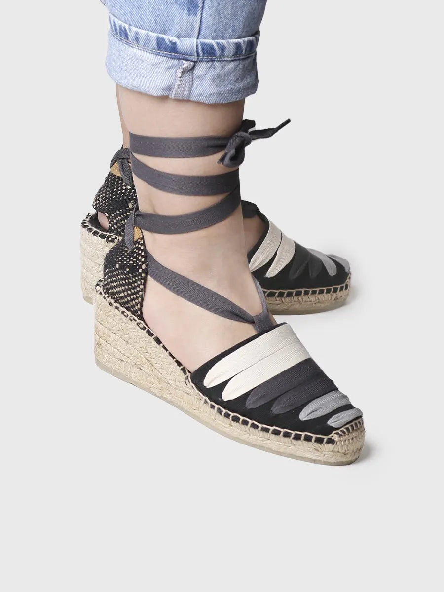 Alpargata mujer - Alpargata de cuña con cintas  - Toni Pons