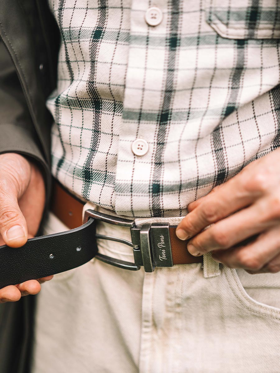 Men's leather belt