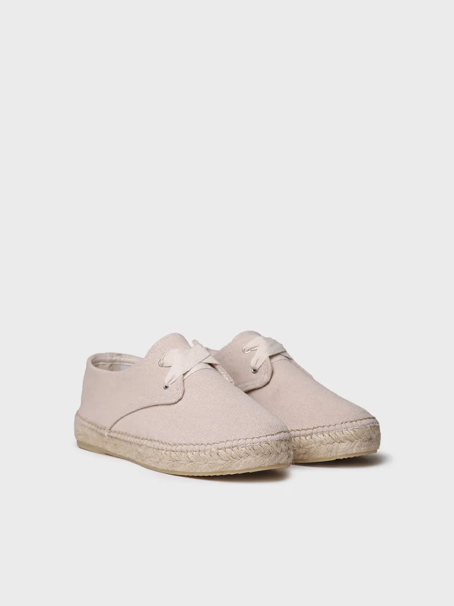 Closed vegan espadrille for women with laces