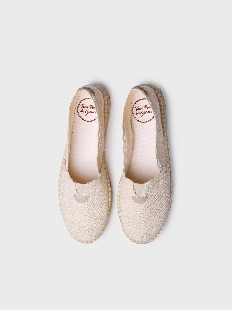 Women's flat espadrilles in crochet