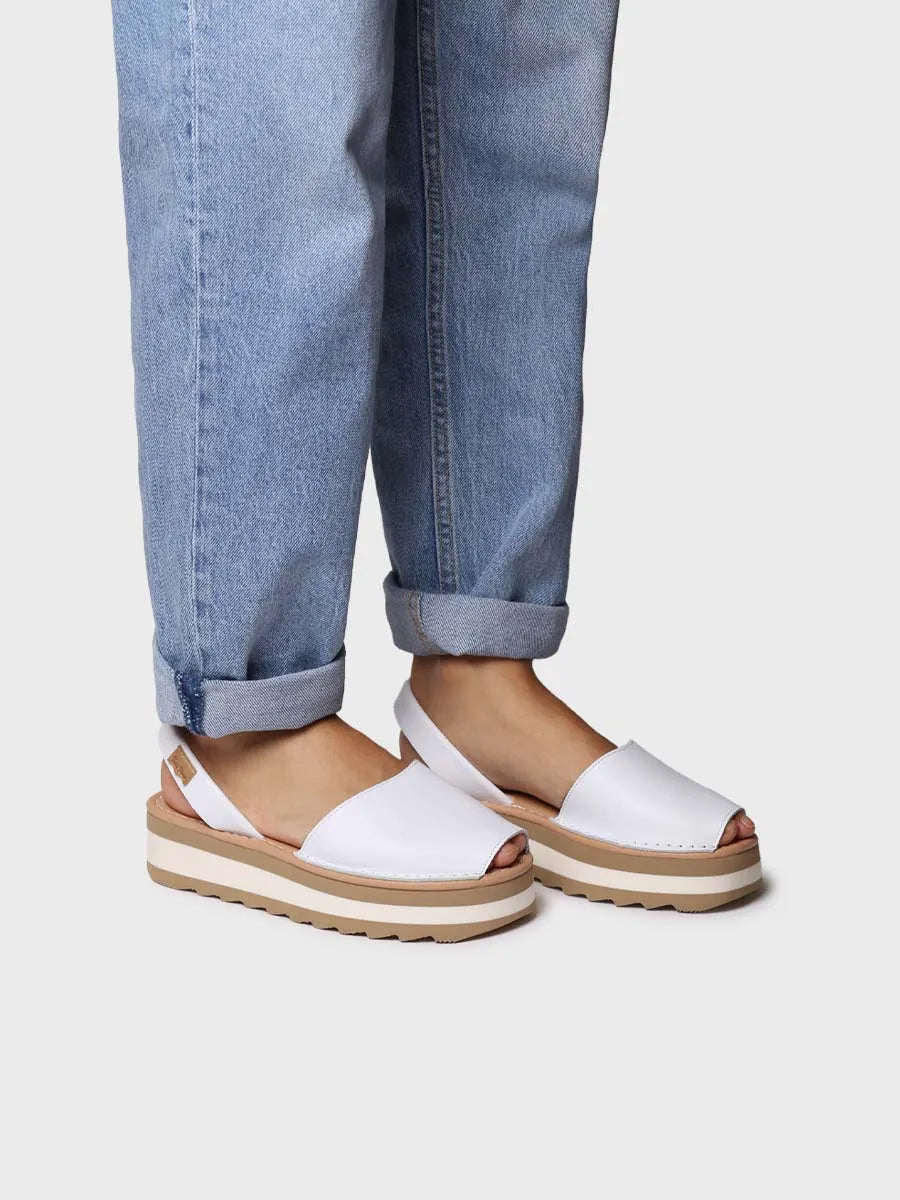 Menorquinas mujer - Abarca de mujer en piel con plataforma | ALAIOR-P  - Toni Pons  