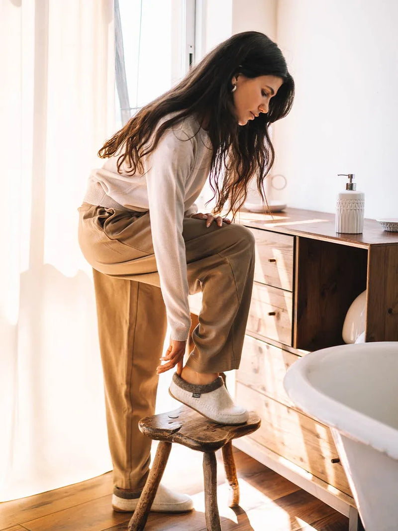 Zapatillas de casa mujer - Slippers destalonadas en fieltro con cuña para mujer | ALBONS  - Toni Pons  