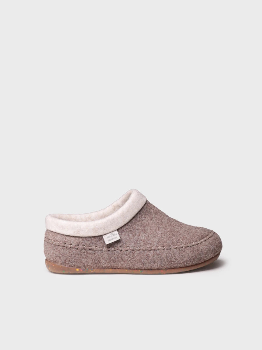 Backless felt slippers with wedge for women | ALBONS