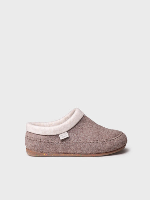 Backless felt slippers with wedge for women | ALBONS