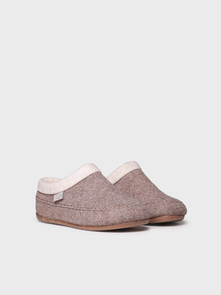 Backless felt slippers with wedge for women | ALBONS
