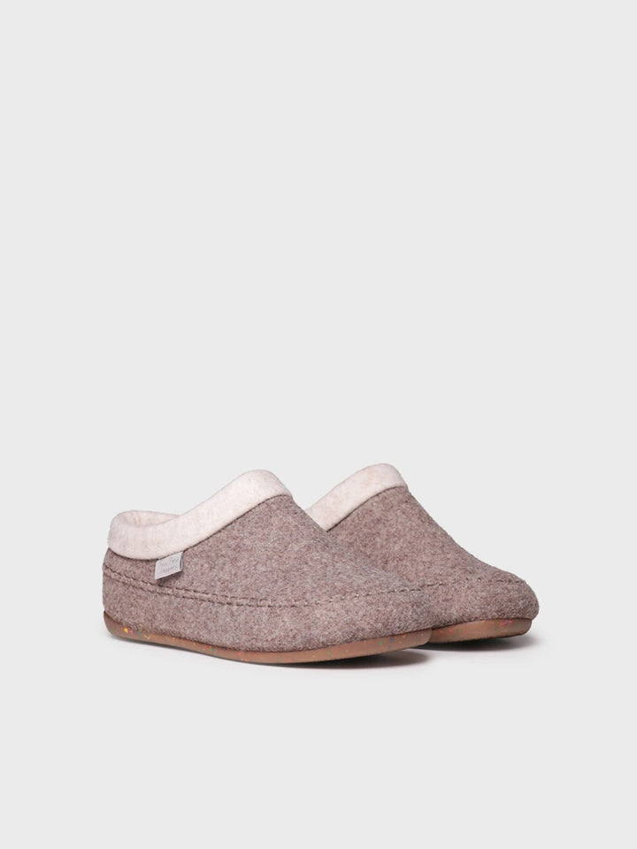 Slippers destalonadas en fieltro con cuña para mujer | ALBONS
