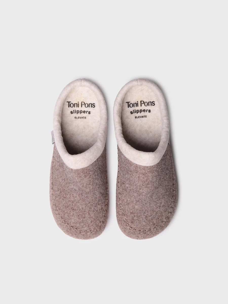 Backless felt slippers with wedge for women | ALBONS