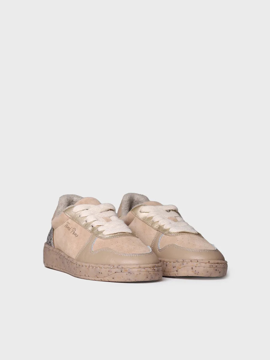 Sneaker para mujer en serraje y piel - ALEXANDRA