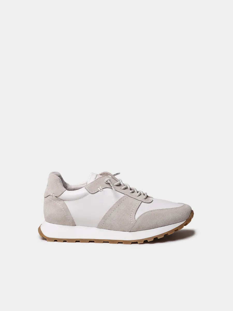 Zapatillas deportivas de piel metalizada y serraje para mujer | ALICIA