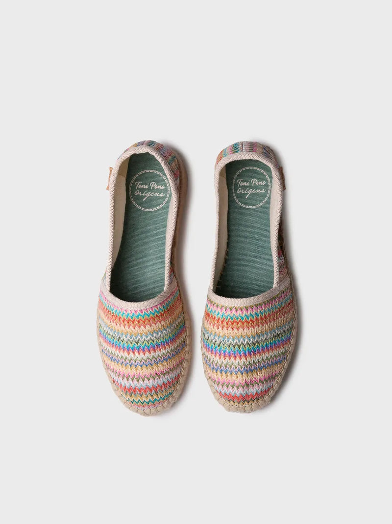  - Alpargatas planas de mujer en rafia multicolor | ALMA-MH  - Toni Pons  