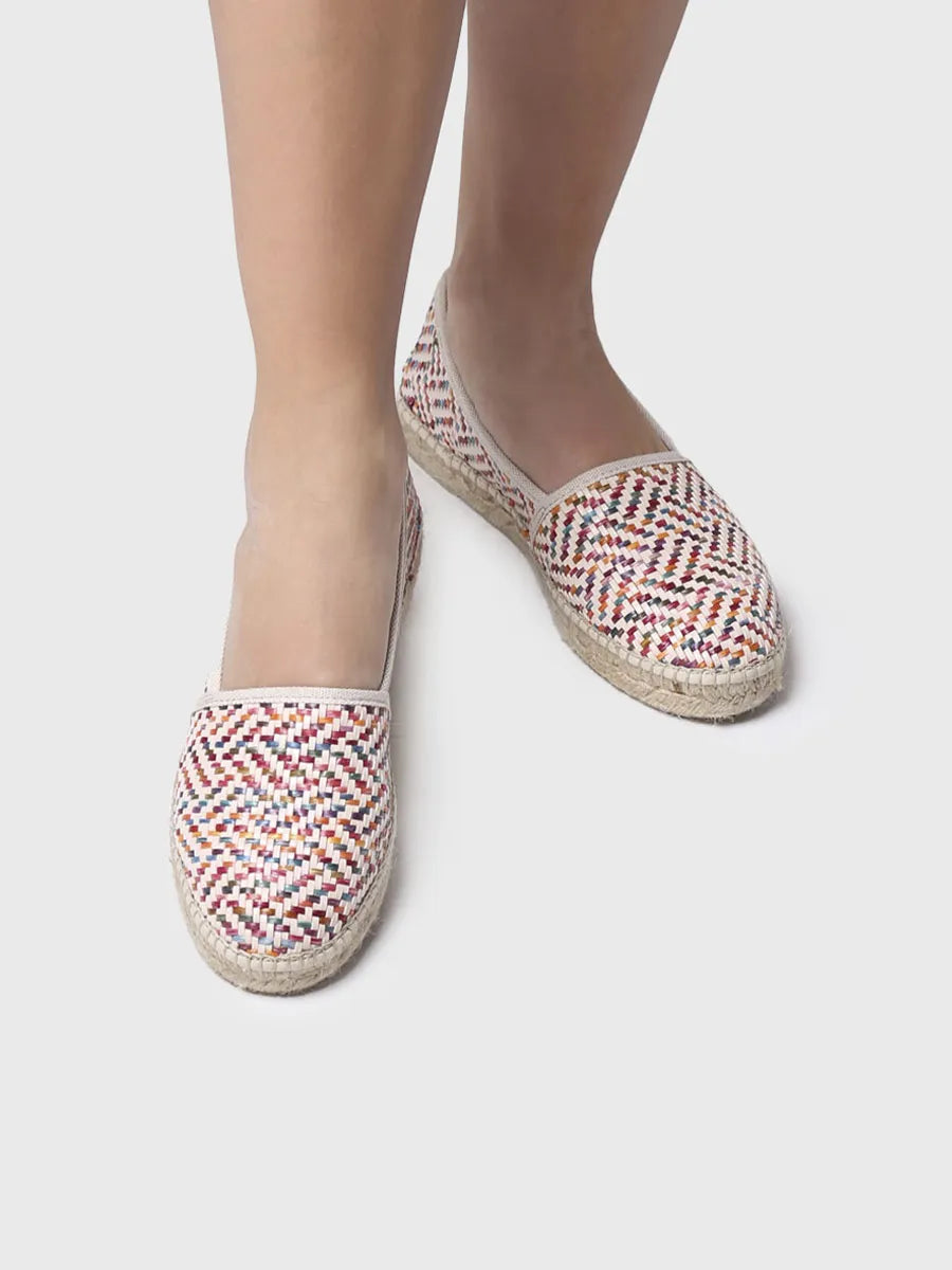 Women's raffia espadrille flat espadrilles