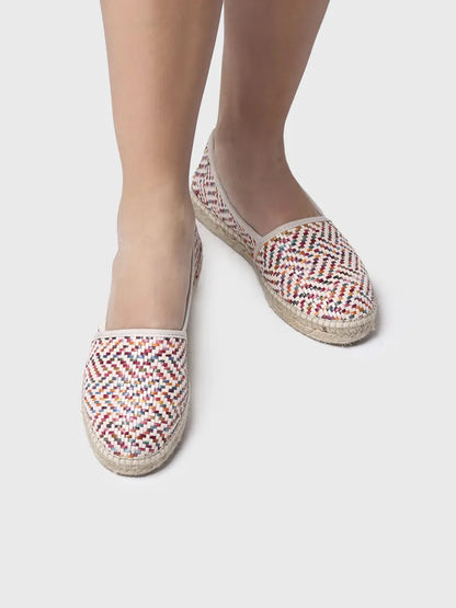 Women's raffia espadrille flat espadrilles