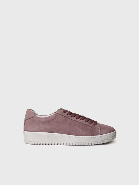 Women's leather trainers in ecru 