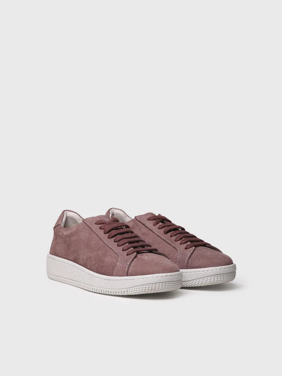 Women's leather trainers in ecru 