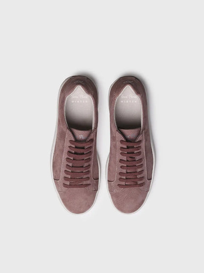 Women's leather trainers in ecru 