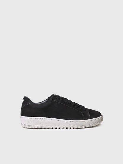 Women's leather trainers in ecru 