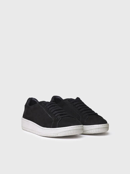 Women's leather trainers in ecru 