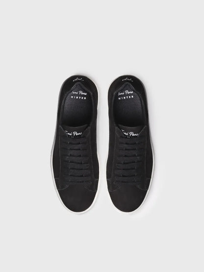 Women's leather trainers in ecru 