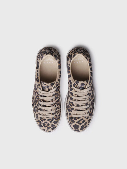 Women's leather trainers in animal print 