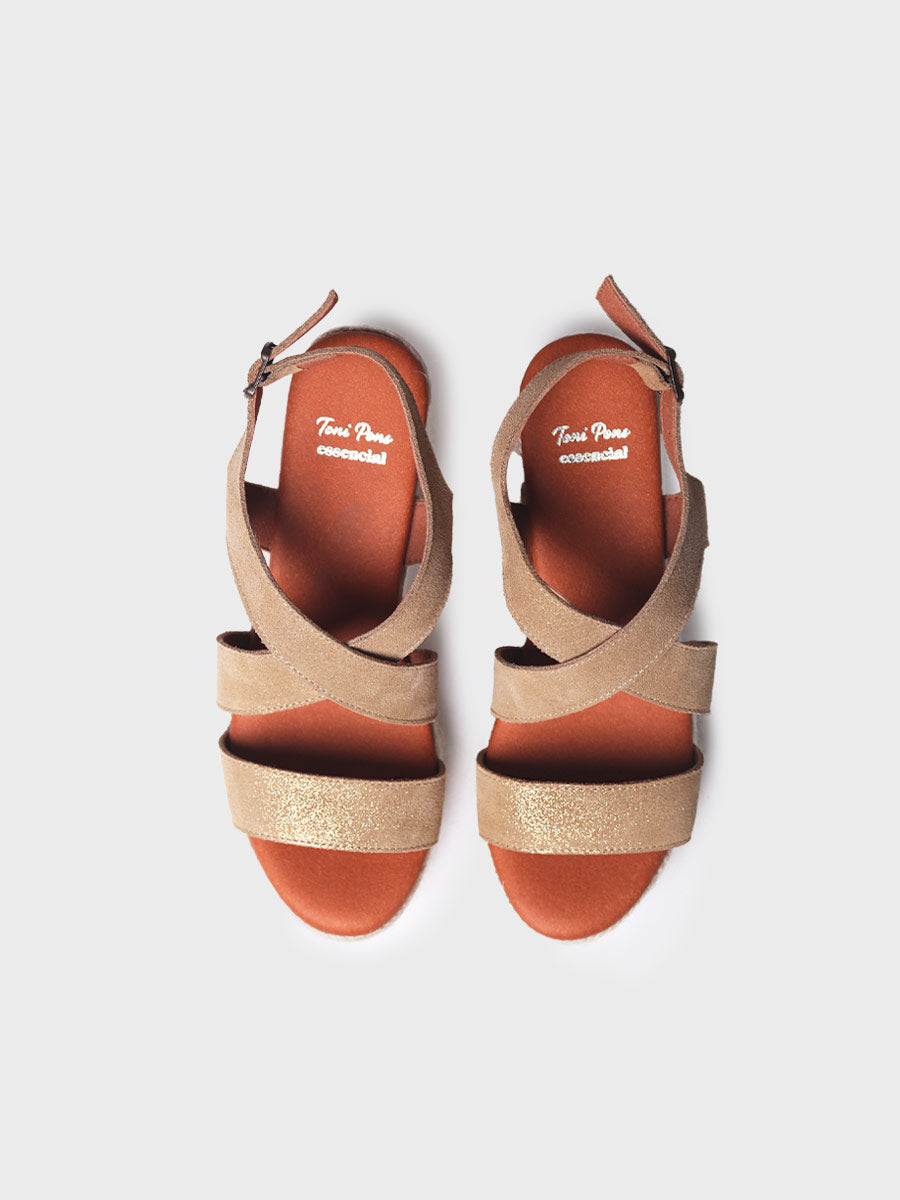 Alpargata mujer - Alpargata de tacón ancho en piel para mujer  - Toni Pons  