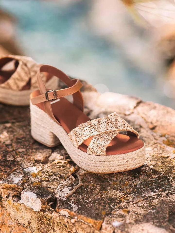 alpargatas mujer - Alpargata de tacón ancho abierta de mujer | ATENES  - Toni Pons  