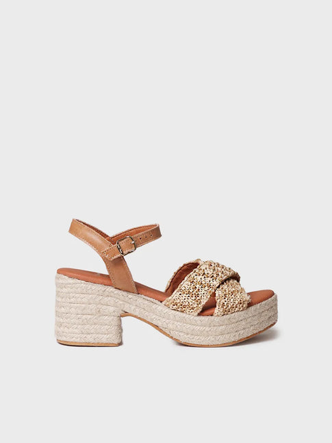 Espadrille à talon large ouverte pour femme 