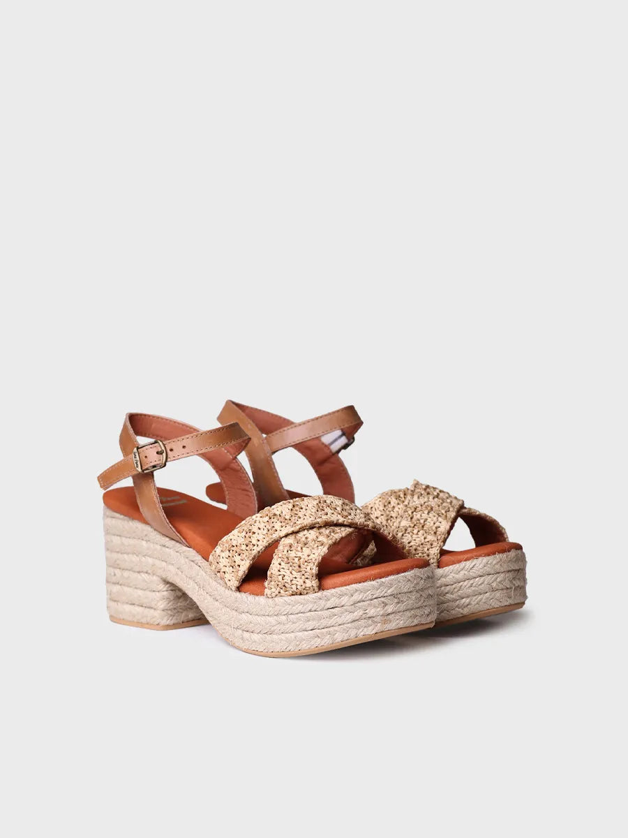 Espadrille à talon large ouverte pour femme 