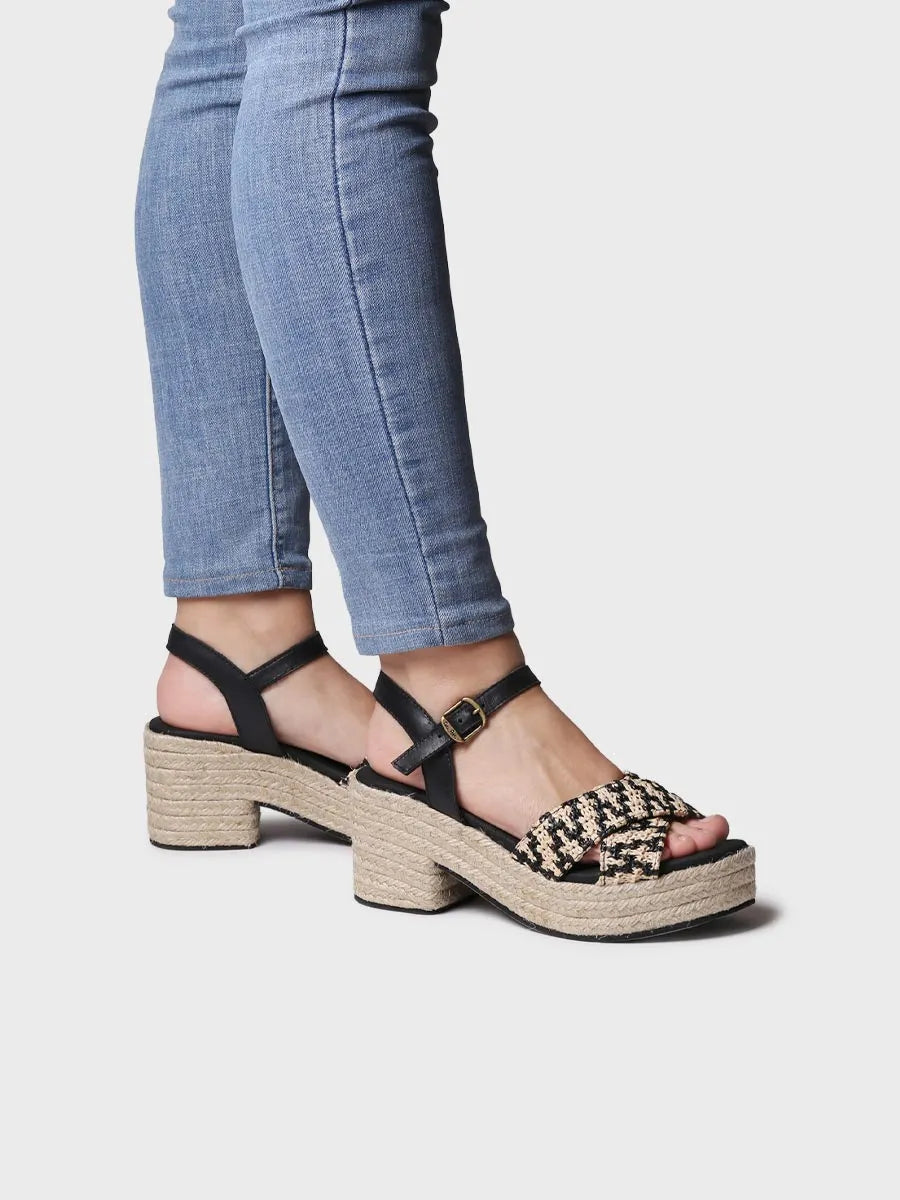 Espadrillas da donna aperte con tacco largo 