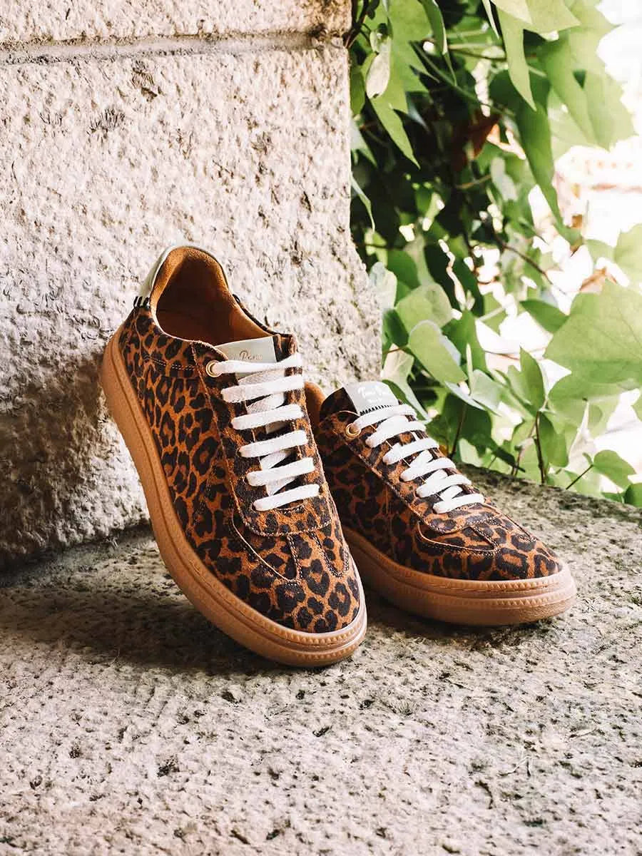 Zapatillas deportivas de piel para mujer con animal print | AUREA