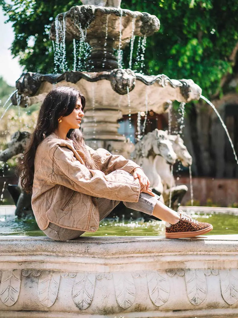 Zapatos con cordones mujer - Zapatillas deportivas de piel para mujer con animal print | AUREA  - Toni Pons  