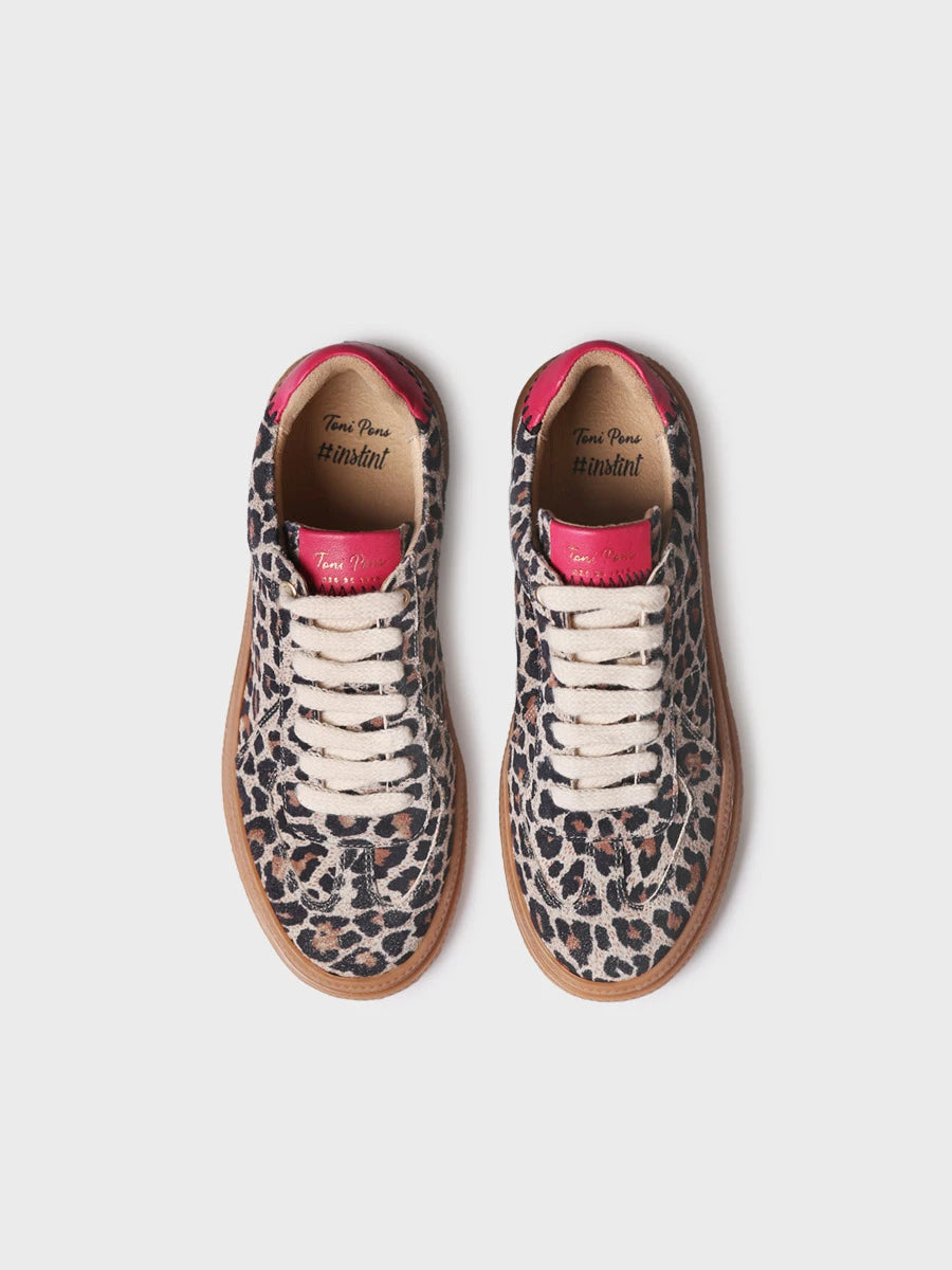 Zapatillas mujer - Zapatilla deportiva en piel en animal print para mujer | AUREA  - Toni Pons  